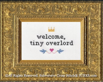 Subversive Cross Stitch PDF pattern: Welcome, Tiny Overlord