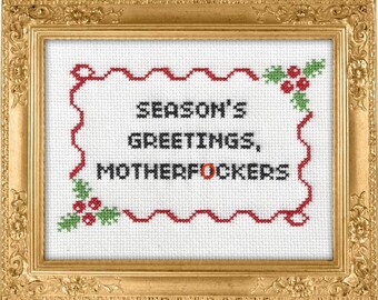 Subversive Cross Stitch Kit: Season's Greetings, Motherf*ckers