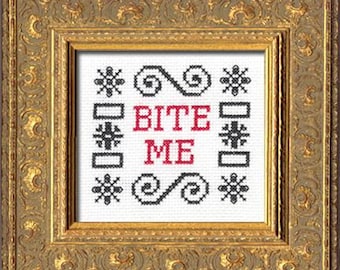 Subversive Cross Stitch Kit: Bite Me