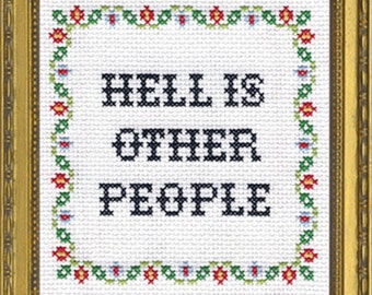 Subversive Cross Stitch Kit: Hölle sind die anderen