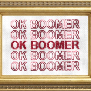 Subversive Cross Stitch Kit: OK Boomer