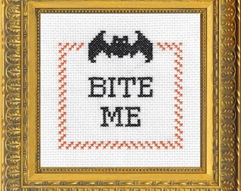 Subversive Cross Stitch Kit: Bite Me (Bat)