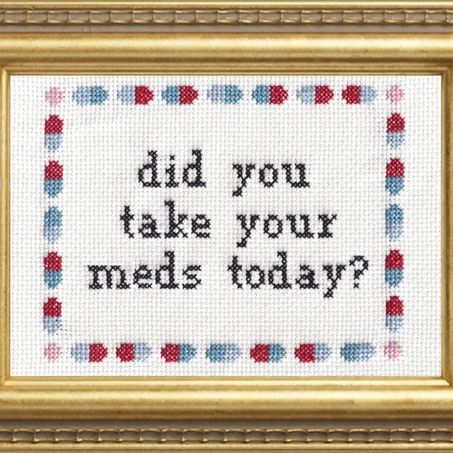 Subversive Cross Stitch PDF Pattern Did You Take Your Meds Etsy