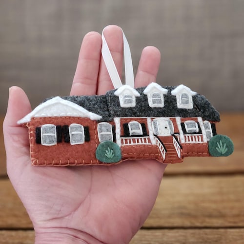 Custom Felt House Ornament | House Portrait | Housewarming Gift | New Homeowner | Our First Home | Miniature Felt House