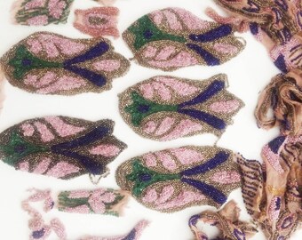 Vintage Cloth Beaded Remnants
