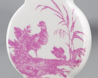 Cord Pull— Pink Toile—for Blinds, Shades, Ceiling Fans, and Lights