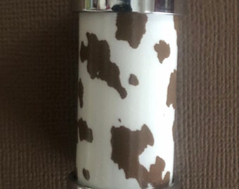 One Brown Cowhide Cord Pull  (Chrome) for Blinds, Shades, Ceiling Fans, and Lights