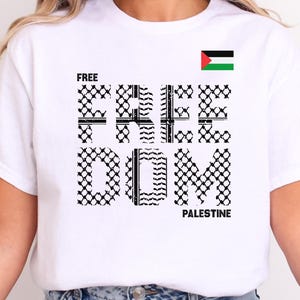 Charity Freedom T-Shirt, Free Palestine Support Tee, Human Rights Awareness Shirt, Justice Peace Middle East Solidarity Donation Top