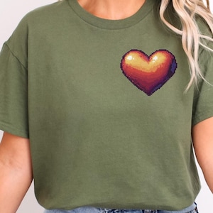 Pixelated Heart Gamer T-Shirt: Retro Valentine&#39;s Day Love Tee