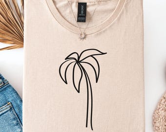 T-shirt met palmboomprint: minimalistische strandstijl
