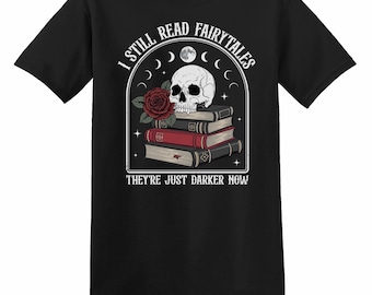 Camiseta de esqueleto leyendo: camiseta gótica de Halloween para amantes de los libros