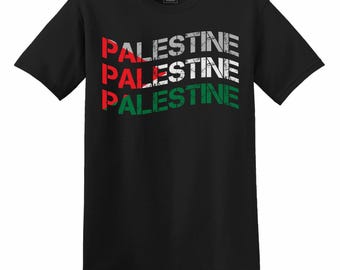 Pro-Palestine Wavy Font T-Shirt: Gaza Solidarity, Charity Proceeds