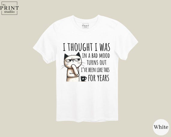 Grumpy Cat Shirt, Funny Sarcastic Shirt, Cute Moody Cat Tee, Bad Mood Cat T-Shirt, Introvert Humor Shirt, Snarky Cat Lover Gift