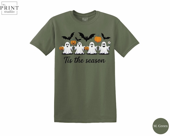 Tis the Season Halloween Shirt, Cute Spooky Season T-Shirt, Fall Graphic Tee, Cozy October Top, Halloween Aesthetic Shirt for Autumn