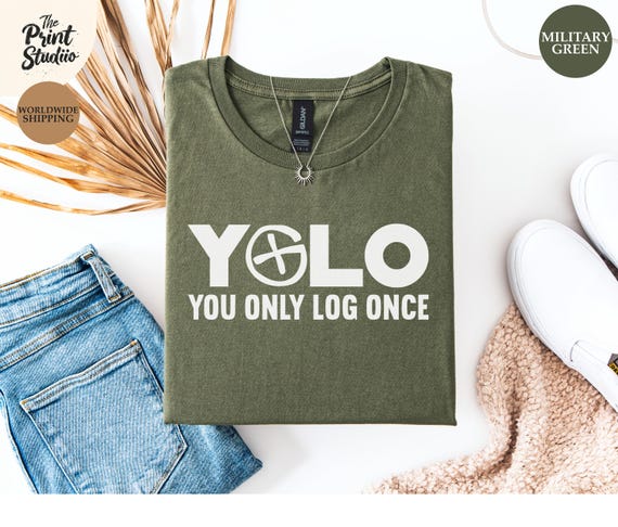 YOLO You Only Log Once Shirt Funny Coder Debugging Tee, Developer Pun Graphic T-Shirt, Programming Humor Gift for Software Engineers