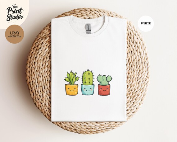 Cute Cactus T-Shirt, Gardening Lover Tee, Succulent Plant Shirt, Desert Theme Top, Botanical Graphic Tee for Plant Mom or Dad