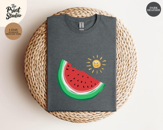 Watermelon Sun T-Shirt Colorful Hand Drawn Summer Fruit Tee Cute Vibrant Graphic Shirt Happy Sunshine Design Fun Aesthetic Gift Tee