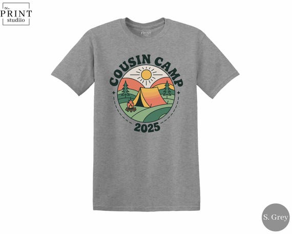 Cousin Camp 2025 T-Shirt: Matching Family Camping Trip Tee