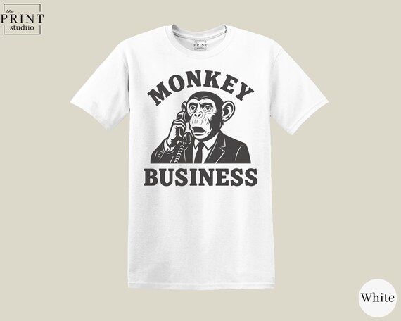 Monkey Business T-Shirt | Funny Monkey Design | 100% Cotton Boxy Fit