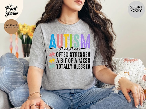 Autism Mama Shirt, Supportive Mom Autism Awareness Tee, Puzzle Piece Heart Design, Neurodiversity Pride T-Shirt, April Autism Advocate Top