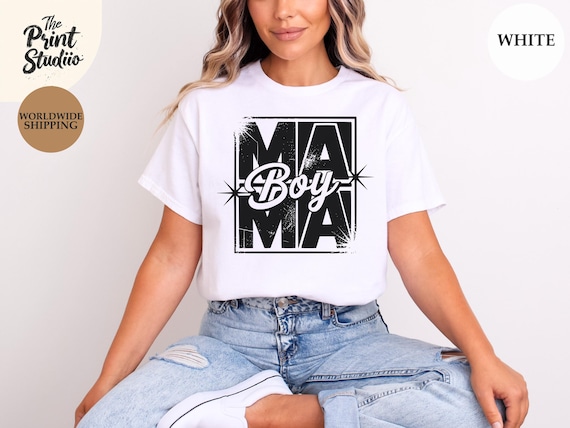 Boy Mama Shirt, Cool Text Design for Stylish Moms, Mothersday Gift Tee for Moms of Boys, Trendy Motherhood Apparel, Cute Mom Life Top