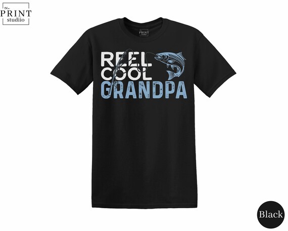 Reel Cool Grandpa Fishing T-Shirt, Funny Gift Graphic Tee