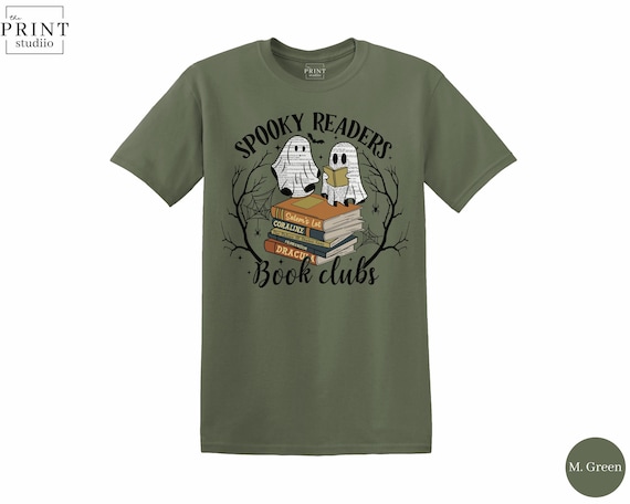 Spooky Readers Shirt, Cute Halloween Book Club T-Shirt, Spooky Season Book Lover Tee, Fall Reading Graphic Top, October Reader Gift