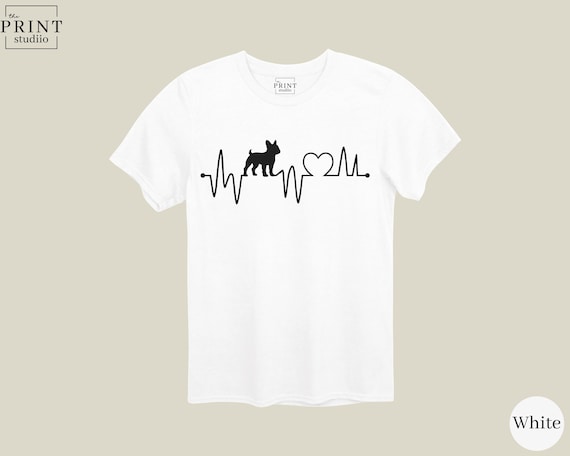French Bulldog Heartbeat Shirt, Frenchie Dog Lover Tee, Dog Heartbeat Design, Bulldog Paw Print, Cute Dog Shirt, Pet Lover Gift Tee