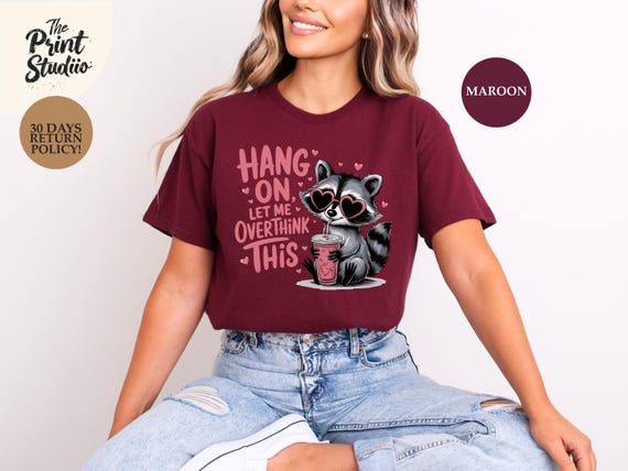Hang On Let Me Overthink This Shirt, Funny Anxiety Graphic Tee, Sarcastic Overthinker T-Shirt, Relatable Mental Health Humor Top