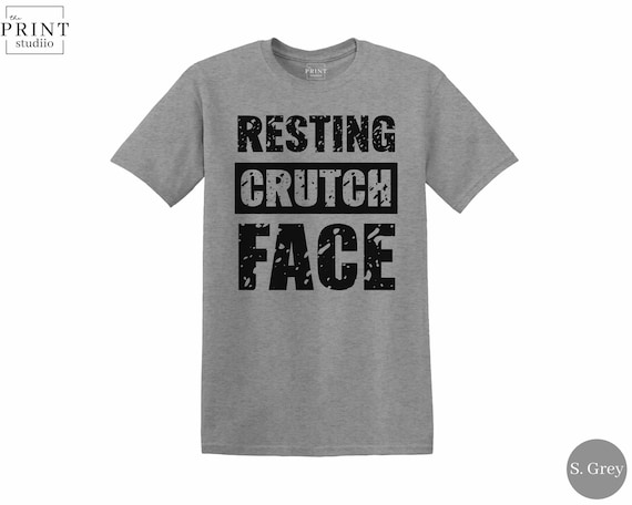 Resting Crutch Face Shirt, Funny Knee Surgery Recovery Tee, Post Op Humor Gift, Crutches Joke T-Shirt, Sarcastic Rehab Recovery Shirt