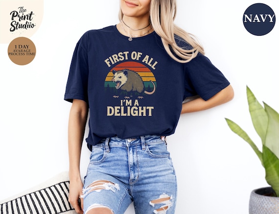 Funny Angry Possum T-Shirt: Retro Sarcastic Animal Tee