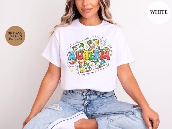 Autism Awareness Puzzle Shirt, Colorful Puzzle Piece Design Tee, Support Autism Inclusion, Neurodiversity Pride T-Shirt, April Awareness Top