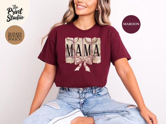 Baseball Mama T-Shirt, Vintage Brushstroke Baseball Mom Tee, Softball Support Shirt, Sports Mama Top, Retro Baseball Game Day Shirt