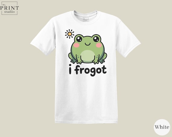 I Frogot T-Shirt | Funny Frog Graphic, Boxy Cotton Tee