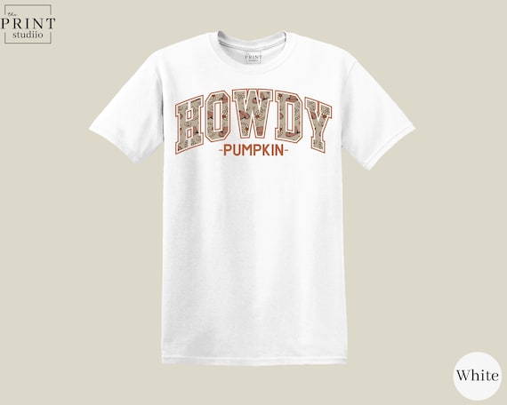 Howdy Pumpkin Shirt, Cute Fall Halloween T-Shirt, Funny Cowboy Pumpkin Tee, Cozy Autumn Graphic Top, October Spooky Season Gift