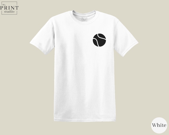 Black Tennis Ball Shirt, Minimal Left Chest Print Tee, Subtle Tennis Apparel, Match Day Outfit, Gift for Tennis Players, Court Style Tee