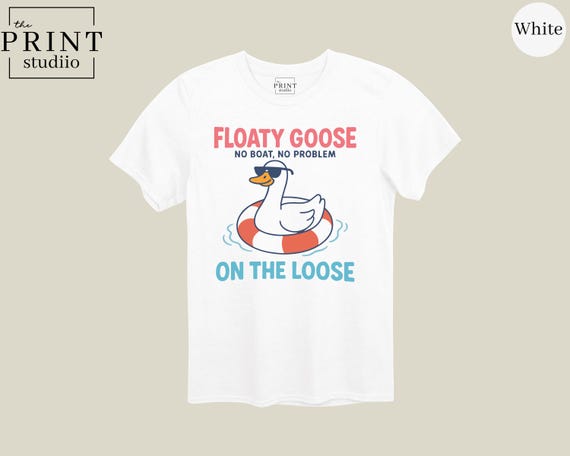 Floaty Goose on the Loose Shirt, Funny Summer Swim Shirt, Pool Day Tee, Beach Vacation T-Shirt, Goose Floatie Humor, Swim Squad Gift