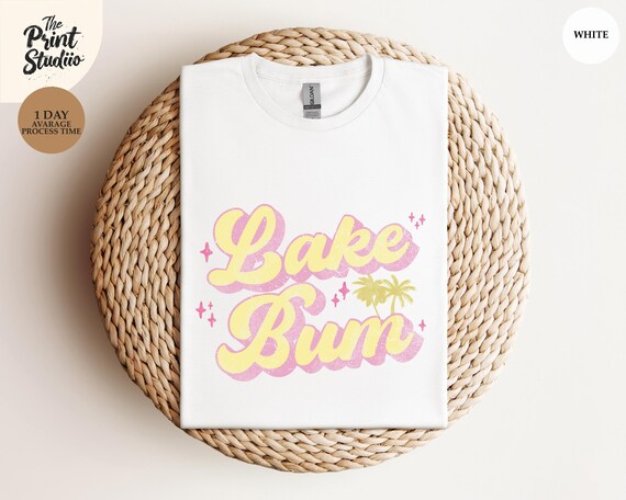 Lake Bum Shirt, Groovy Retro Summer Tee, Beach Holiday Vibes T-shirt, Chill Lake Life Apparel, Vintage Water Lover Shirt, Sunny Days Outfit