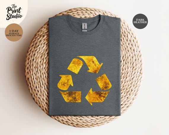 Yellow Recycling Sign T-Shirt: Eco-Friendly Graphic Tee