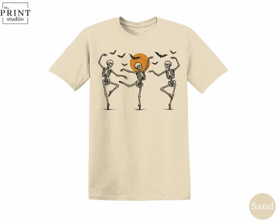 Funny Dancing Skeletons T-Shirt: Spooky Halloween Graphic Tee