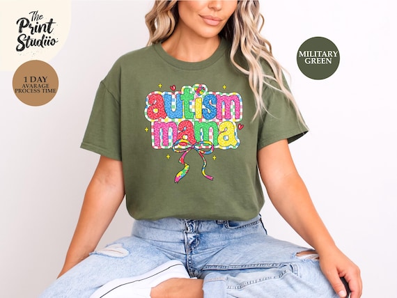 Autism Mama T-Shirt, Colorful Puzzle Piece Mom Shirt, Autism Awareness Tee, Supportive Proud Mom Top, Neurodiversity Advocate Shirt