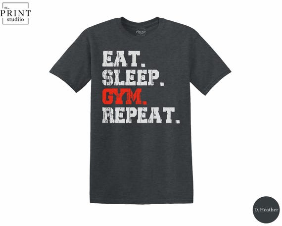 Eat Sleep Gym Repeat Shirt, Workout Routine Fitness Tee, Bodybuilding Gym Rat T-Shirt, Funny Lifting Gift, Training Life Gym Top