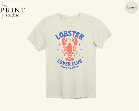 Lobster Lover Club Shirt, Red Lobster Tee, Coastal Lobster Shirt, Seafood Lover Gift, Summer Lobster T-Shirt, Beach Lobster Graphic Tee