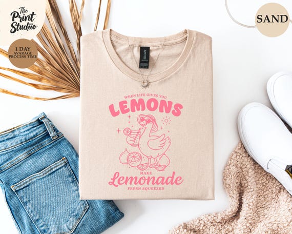 Funny Silly Goose Lemonade T-Shirt When Life Gives You Lemons Quote Tee Custom Color Option Humor Shirt Whimsical Gift Goose Lover Tee