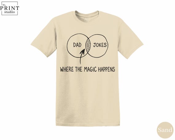 Dad Jokes Venn Diagram T-Shirt, Funny Father Humor Graphic Tee