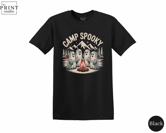 Camp Spooky T-Shirt: Halloween Ghost Campfire Graphic Tee