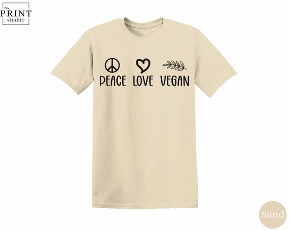 Peace Love Vegan Graphic T-Shirt: Eco-Friendly Cotton Unisex Tee