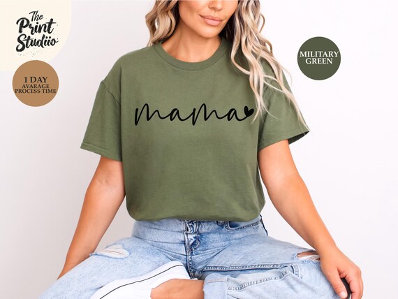 Mama Shirt, Elegant Minimalist Text Design Tee, Chic Motherhood T-Shirt, Classy Mom Aesthetic Top, Simple Stylish Mama Gift Shirt