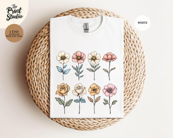 Floral Bliss T-Shirt, Botanical Garden Tee, Nature Lover Shirt, Flower Theme Top, Spring Blossom Apparel