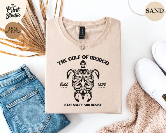 Custom Color Gulf of Mexico Shirt, Stay Salty Resist Tee, Gulf Coast Beach Shirt, Mexico Beach Shirt, Texas Alabama Florida Coastal Shirt